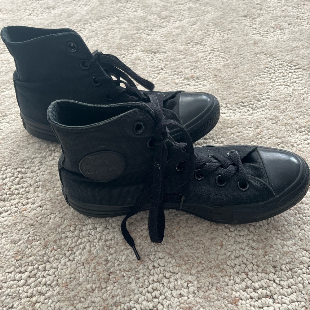 Solid Black Converse High-Tops - image 2